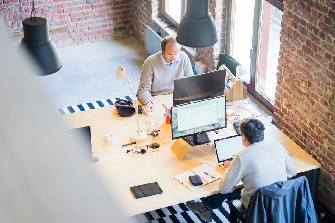 Employees at workstations