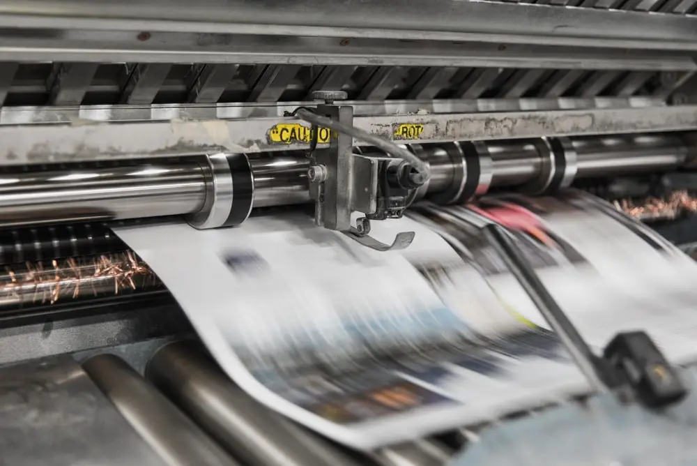 Machine printing paper
