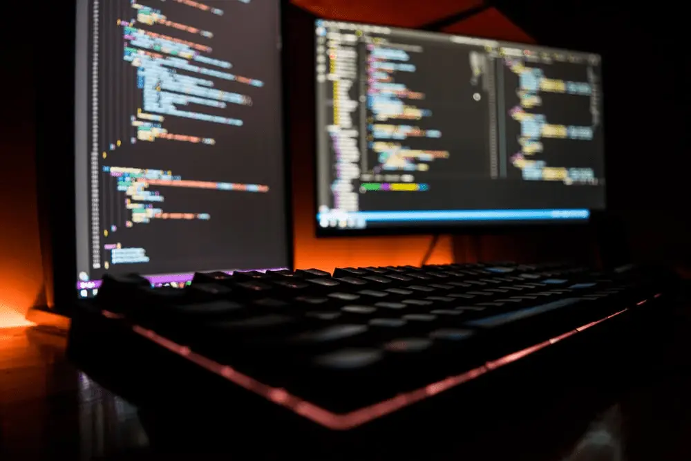 Software coding on a screen