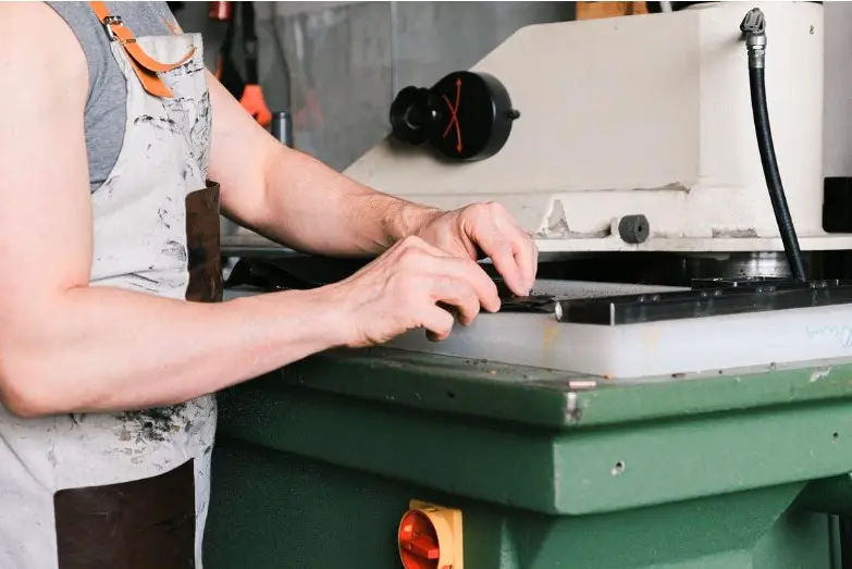 worker working on a machine