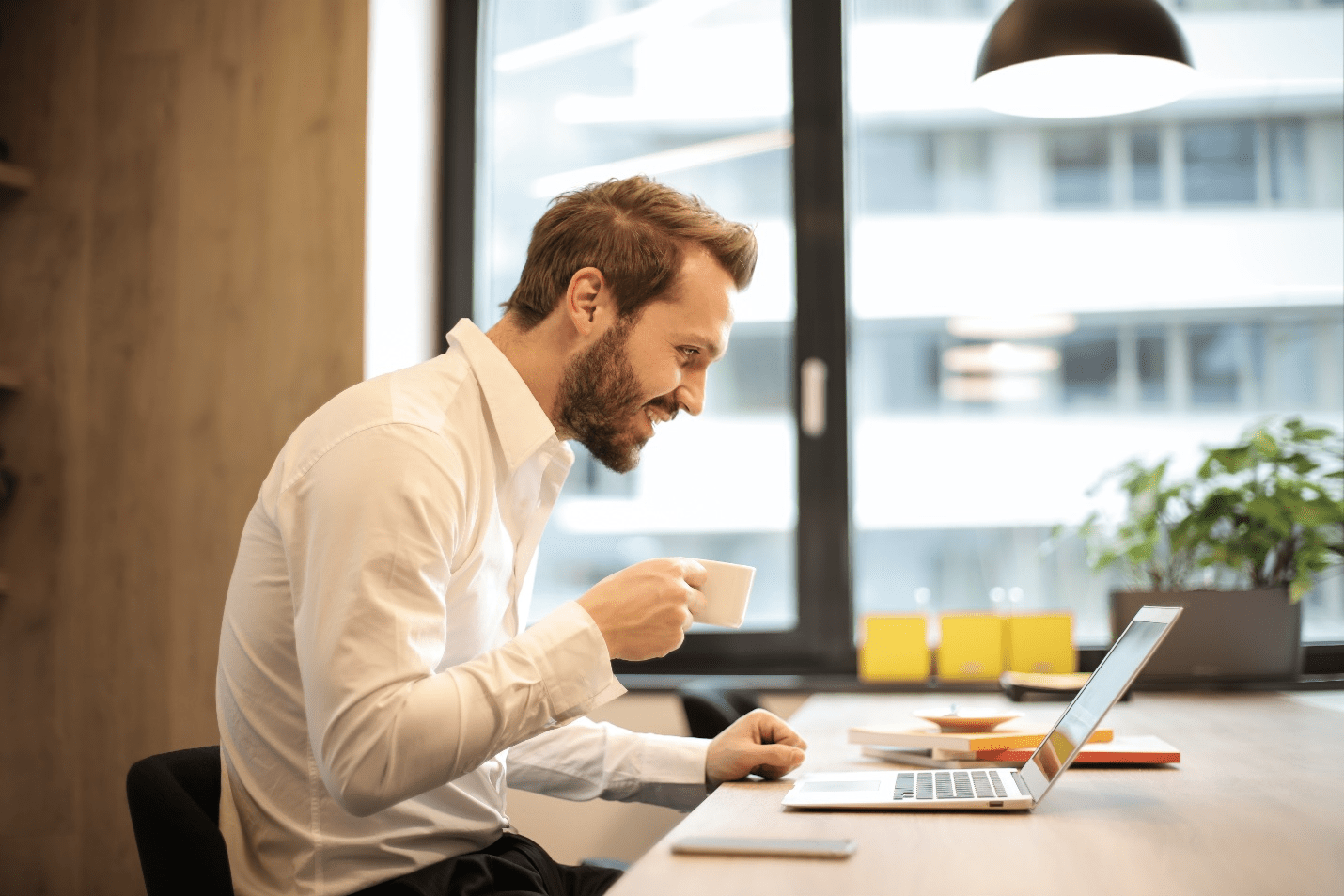 A person using a SaaS service on their laptop.