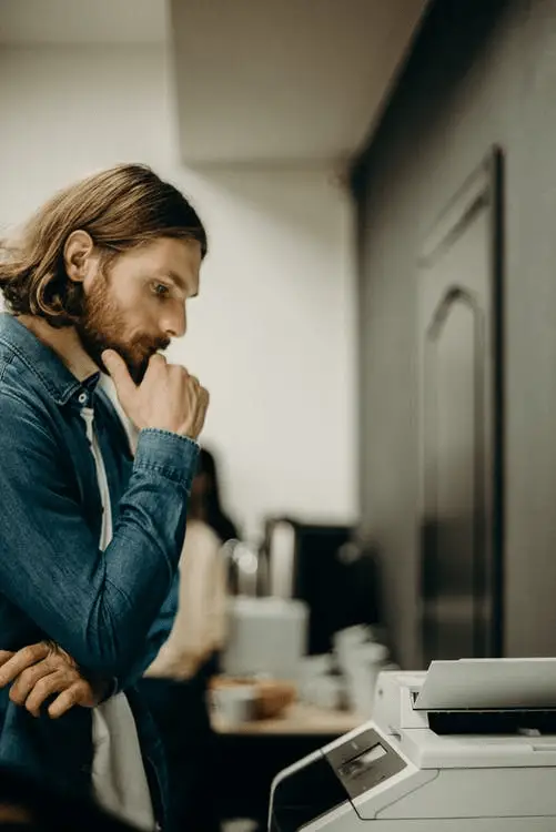 employee using printer