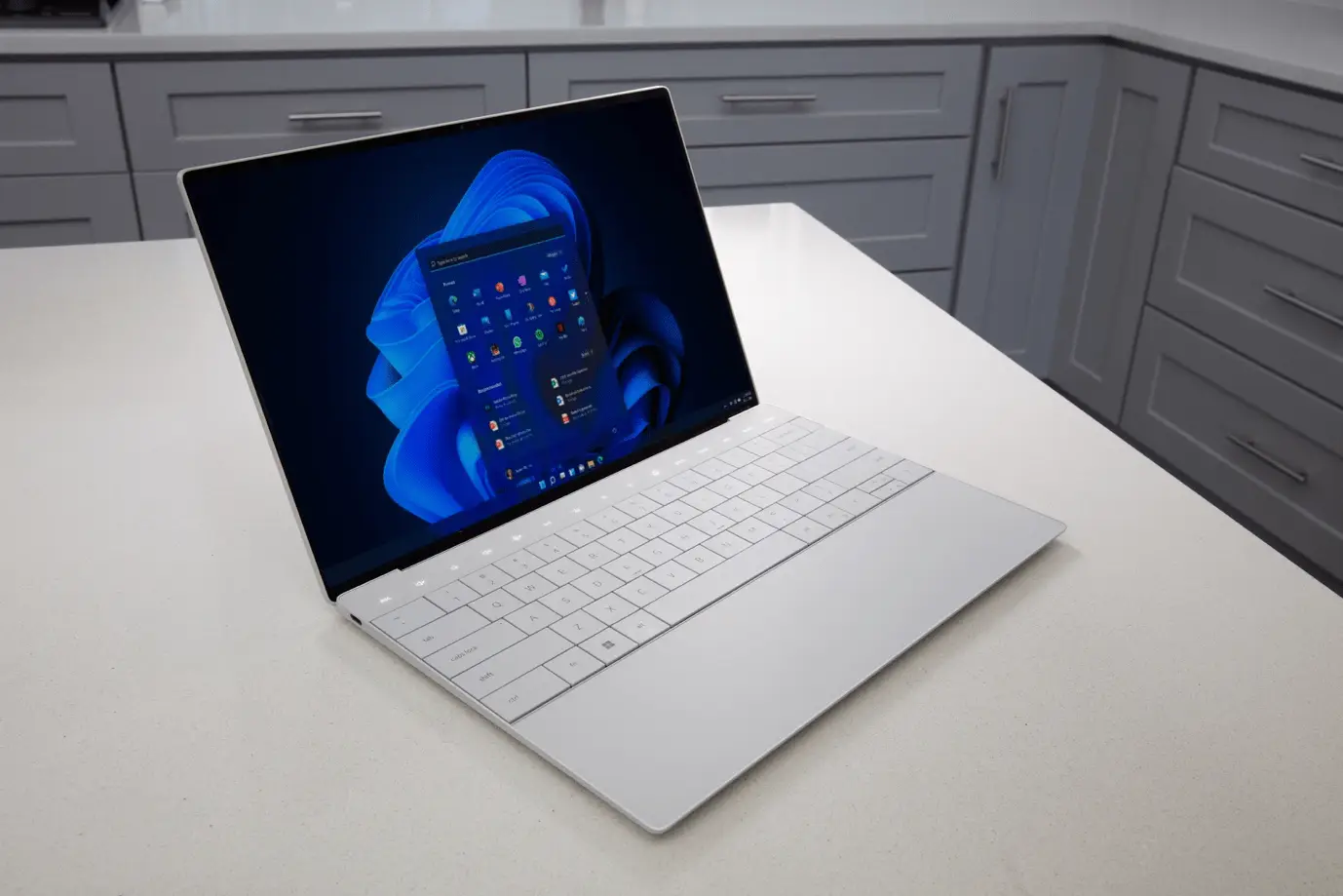 A laptop placed on a table